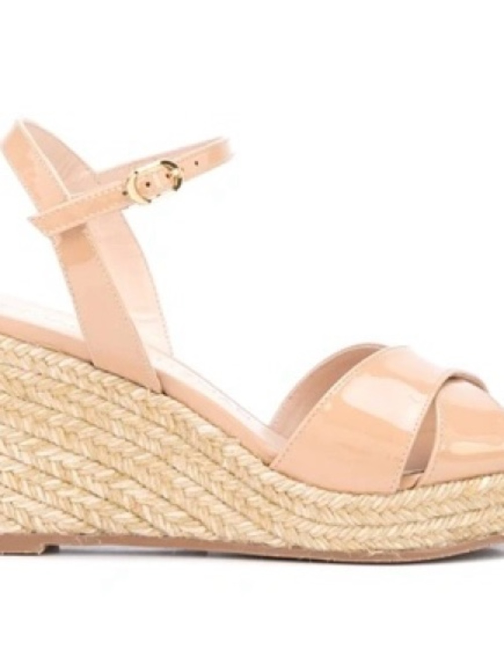 Stuart Weitzman Rosemarie Adobe Patent Leather Wedge Sandals Women’s 10